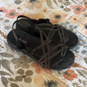 Skechers Black Sandals with Durable Design